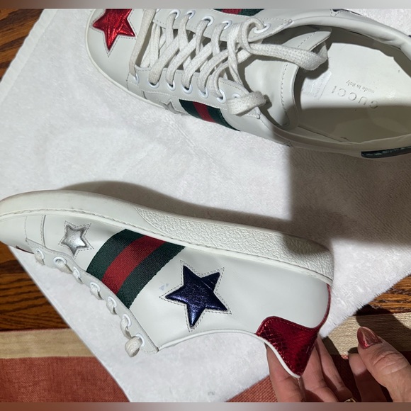 GUCCI ACE TRAINERS w/ STARS SZ 36.5 GREAT CONDITION - Picture 8 of 13